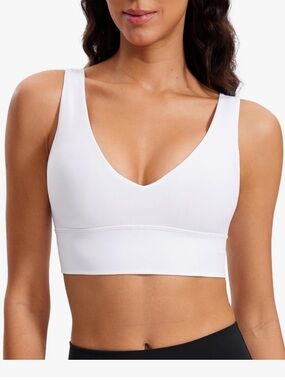 CRZ YOGA Butterluxe Womens V-Neck Longline Sports Bra